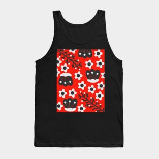 Little white flowers in red Tank Top